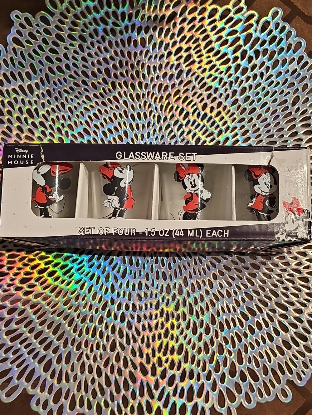 Disney Minnie Mouse Shot Glass Set in Black, Red, White